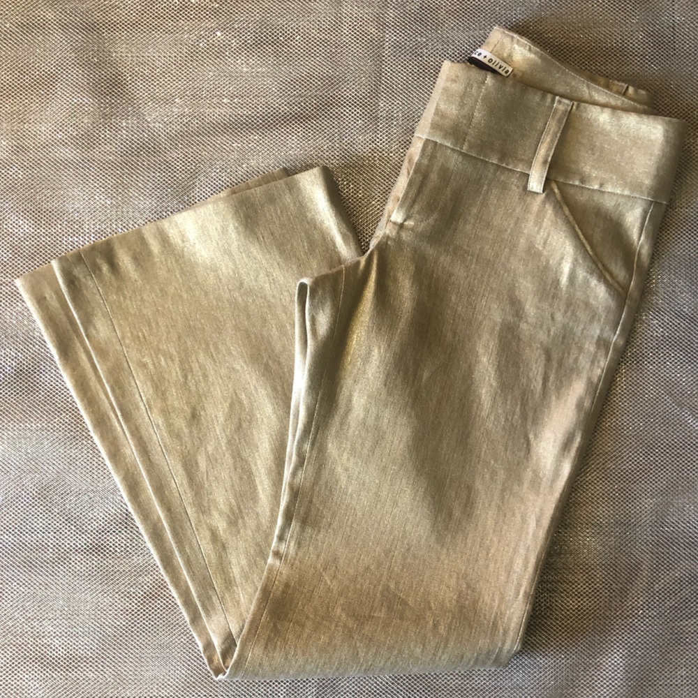 Alice + Olivia Gold Pants Perfect For Holiday Free Shipping